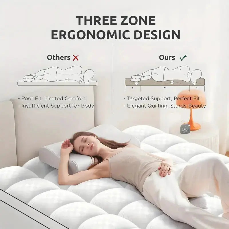 Mattress Topper Cover | 1000Gsm Cooling | Fitted 8-21 Deep Pocket | Washable