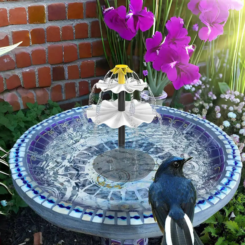 3-Tier Decorative Fountain with Solar Panel Water Fountain and Birdbath Water Fountain with Birdbath for Courtyard Patio Balcony from PriceLows™
