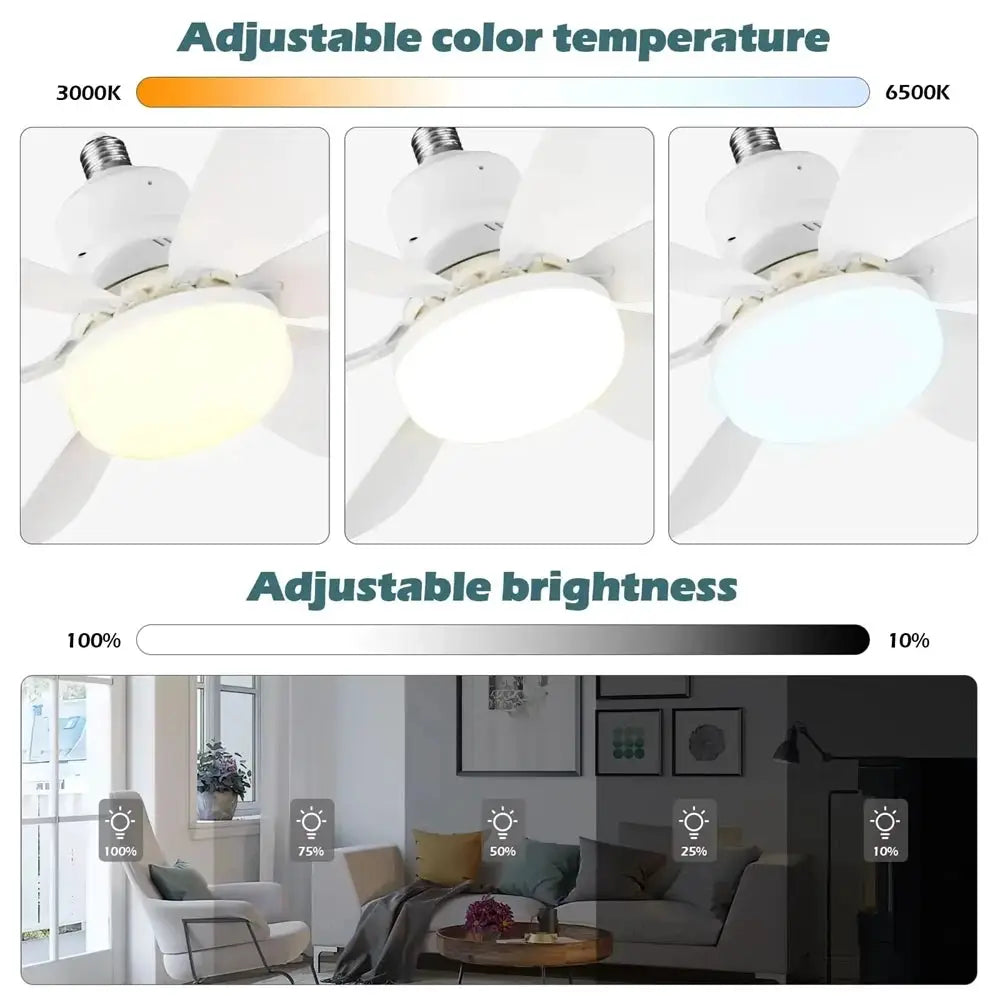 LED Ceiling Fan Light | 40W Power | Remote Control Dimming | Universal Fit