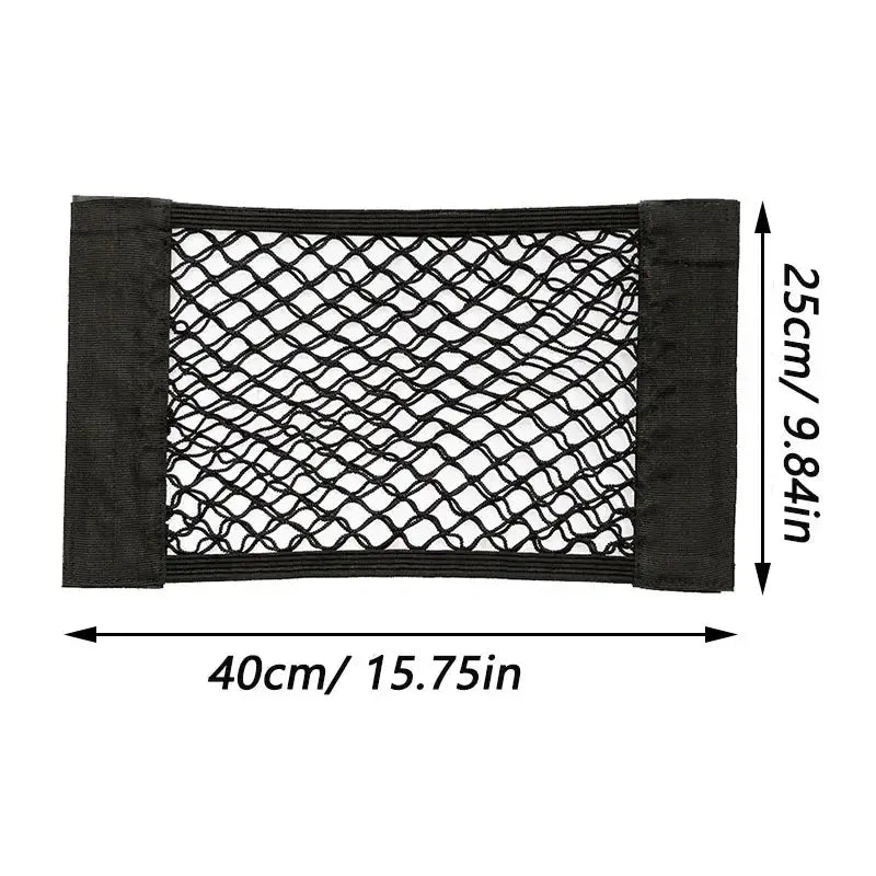 Car Back Rear Trunk Storage Net Seat Elastic String Net Magic Sticker Mesh Storage Bag Interior storage network from PriceLows™