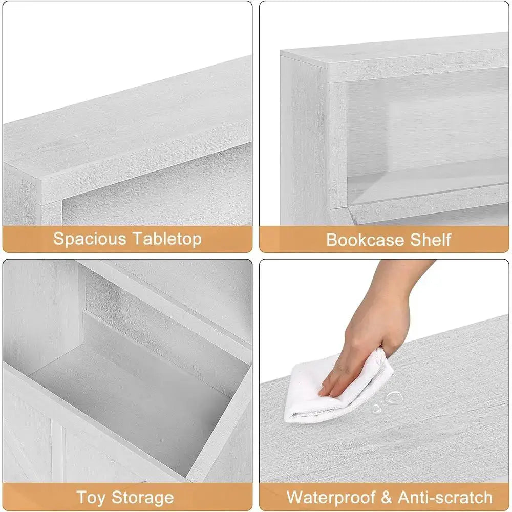 Kids Bookshel, Toy Storage, Wooden Toddler Bookcase Cabinet with Storage Organizer, Children's Large Cubbies or Playr from PriceLows™