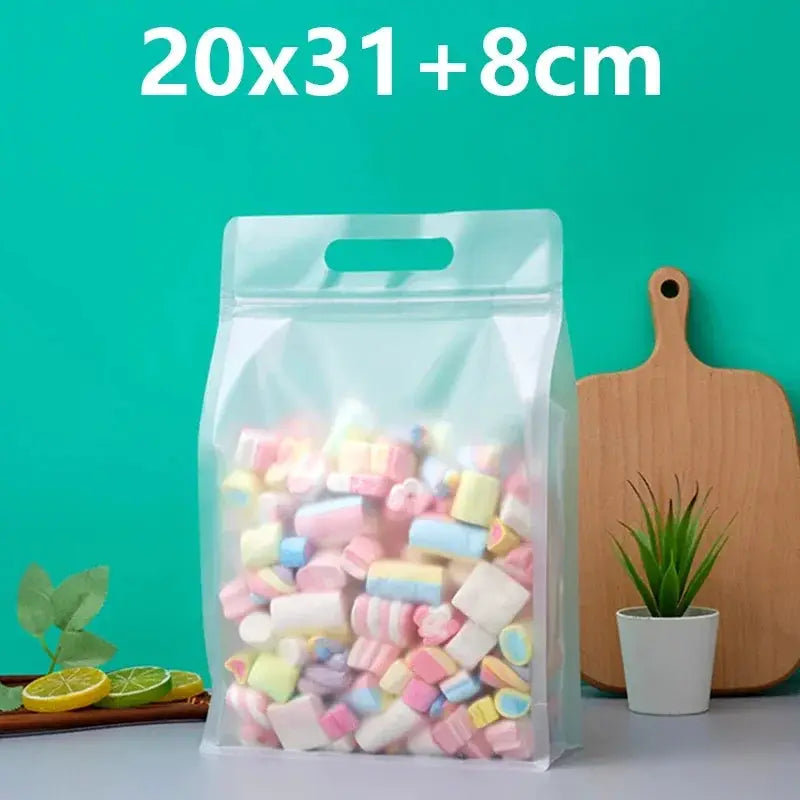 Zip Lock Bags | Capacity 150ml | Stand Up Pouches With Handle | 50 Pcs