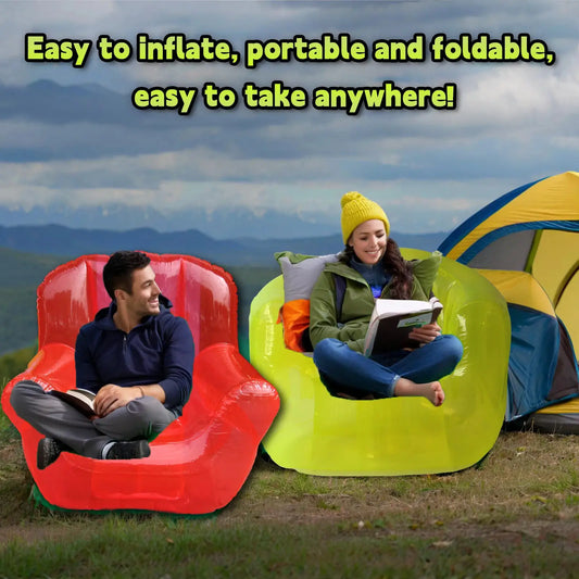 Inflatable Lounge Chair | Transparent PVC Material | Outdoor Use Sofa | Single from PriceLows™