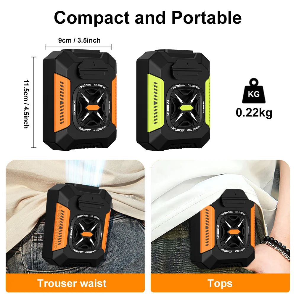 Neck Fan | 5000mAh Battery | 3 Speed | Wearable Clip Belt
