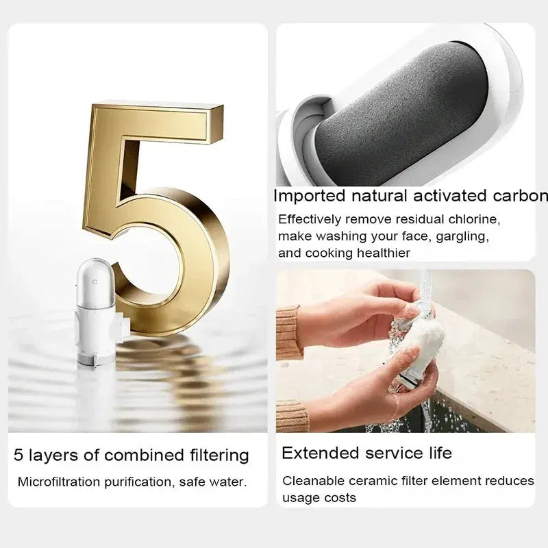New XIAOMI Mijia Faucet Water Purifier 2 Household Kitchen Tap Visible Water Filter Activated Carbon Percolator System from PriceLows™