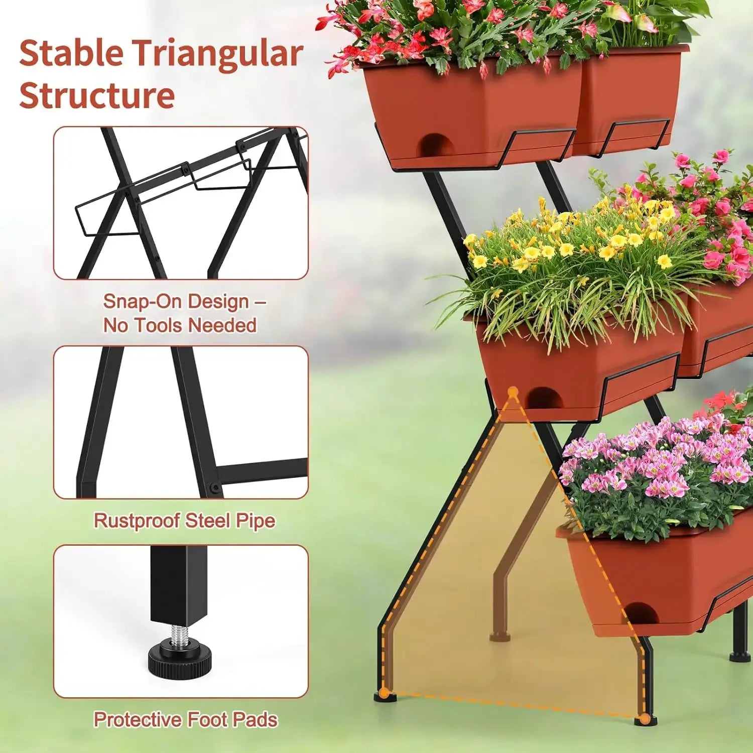 Raised Garden Beds Vertical Garden Planters Indoor Outdoor Standing Raised Planter Box with Legs, Plastic Raised Bed Tie from PriceLows™