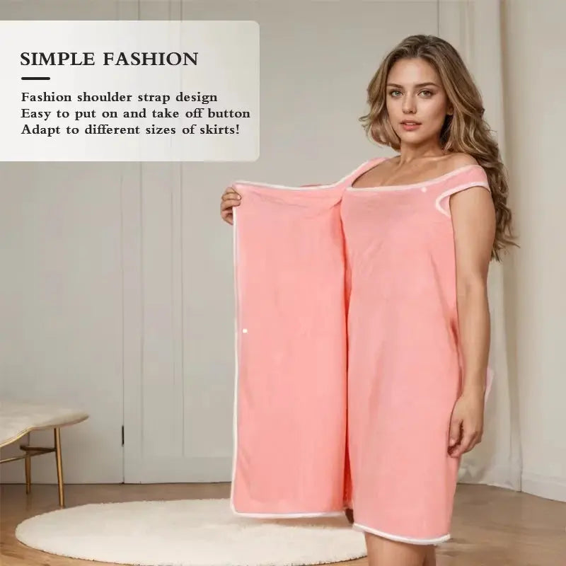 Women Bath Towel | Quick Dry Polyester | Wrap Style With Pocket | Plus Size