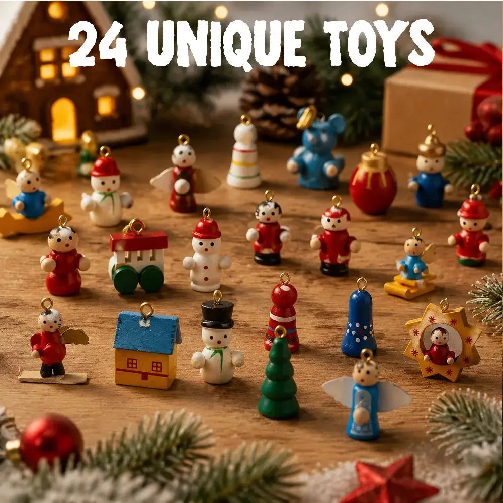 Christmas Advent Calendar | 24 Days | 28 Ornaments | Wooden Tree