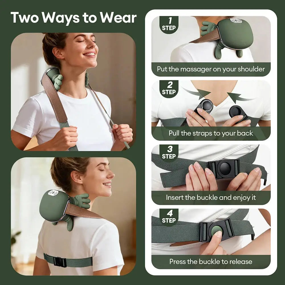 Neck And Shoulder Massager | Wireless | 4D Kneading | One Size