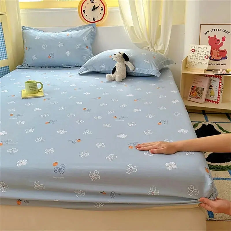 Cartoon Dinosaurs Fitted Sheet 1Pc Kawaii Mattress Cover Wild Animal Flower Leaf Bedding Set for Boys Girls Adult No Pillowcases from PriceLows™