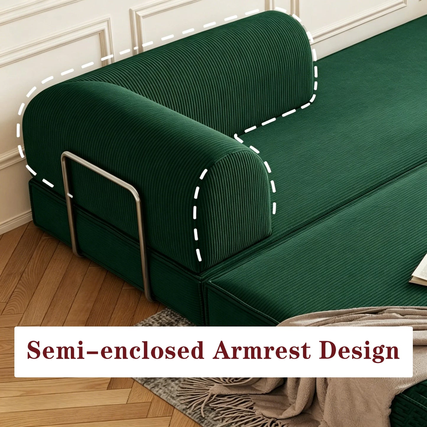 Sofa Bed | Memory Foam | 304 Stainless Steel Frame | 79in Length