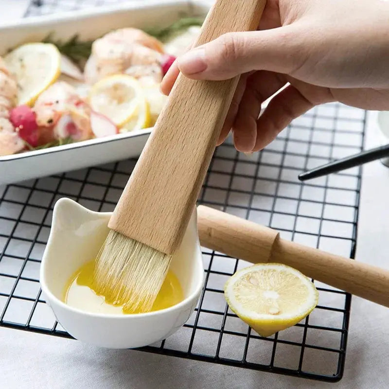 Basting Brush Set | Natural Wood Handle | Heat Resistant | 2 Piece Set