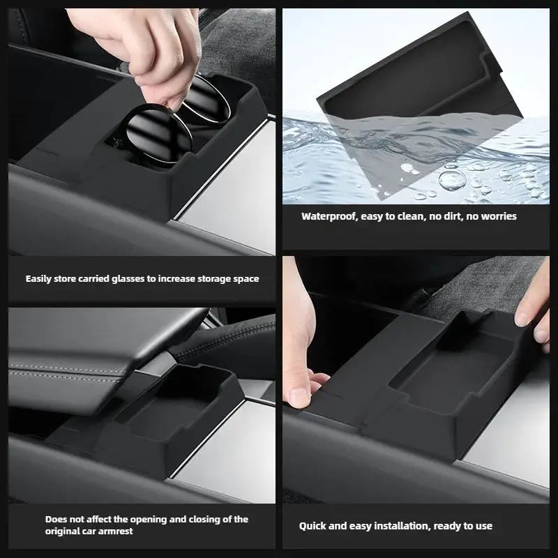 for Tesla Model 3 Y Juniper Highland 2025 2026 Center Console Armrest Storage Box Glasses Holder Tray Case Organizer Accessories from PriceLows™
