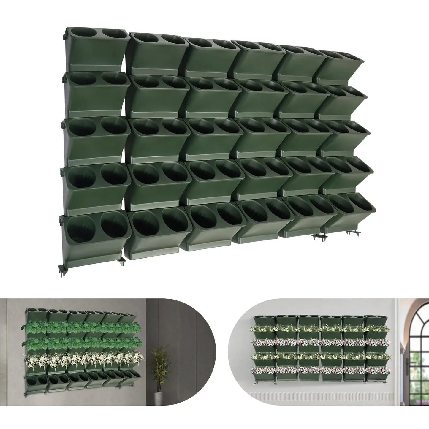 30 Pieces Indoor/Outdoor Planter with Drainage Holes, Wall-Mounted Flower Pot Holder, Wall-Mounted Vertical Planter from PriceLows™