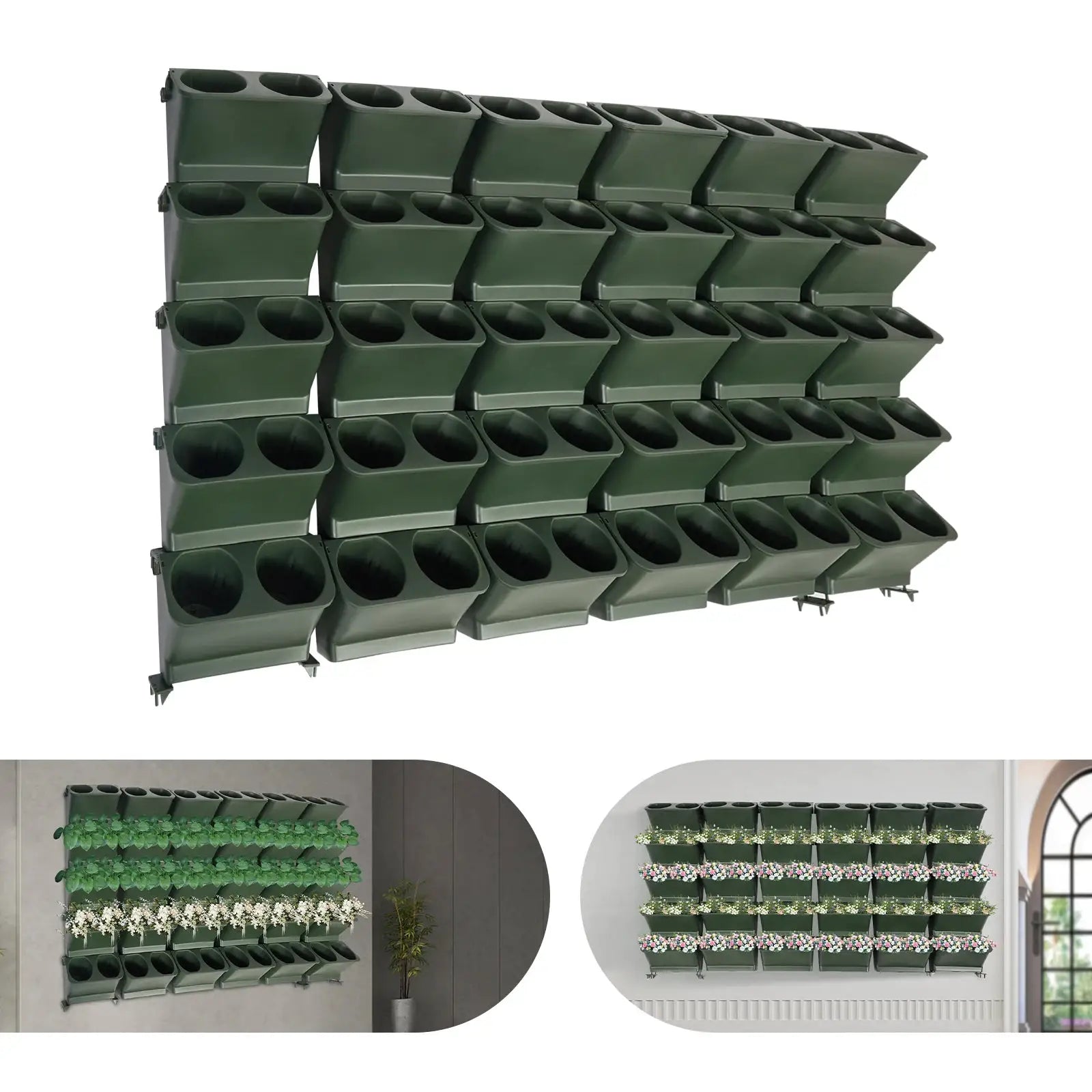 30 Pieces Indoor/Outdoor Planter with Drainage Holes, Wall-Mounted Flower Pot Holder, Wall-Mounted Vertical Planter from PriceLows™