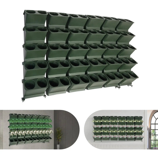 30 Pieces Indoor/Outdoor Planter with Drainage Holes, Wall-Mounted Flower Pot Holder, Wall-Mounted Vertical Planter from PriceLows™