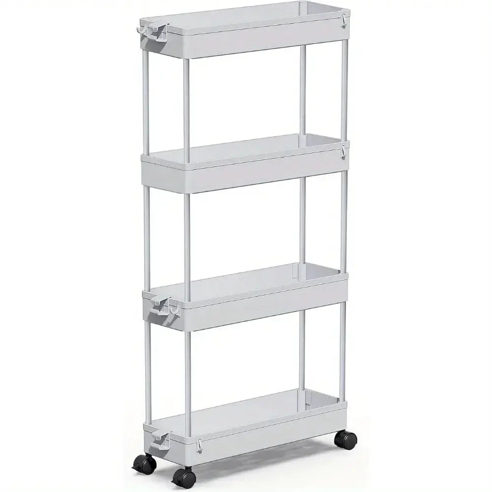 Slim Rolling Storage Cart 4 Tier Organizer Mobile Shelving Unit Utility Cart Tower Rack for Kitchen Bathroom from PriceLows™