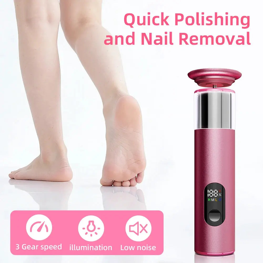 New Electric Foot File Callus Remover 2 in 1 Rechargeable Foot File & Nail Pedicure Tool, gift 60PCS Replaceable Sandpaper Discs from PriceLows™