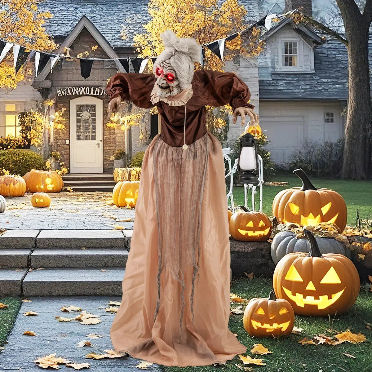 Halloween Animatronic Maid | Talking And Moving Arms | LED Sound
