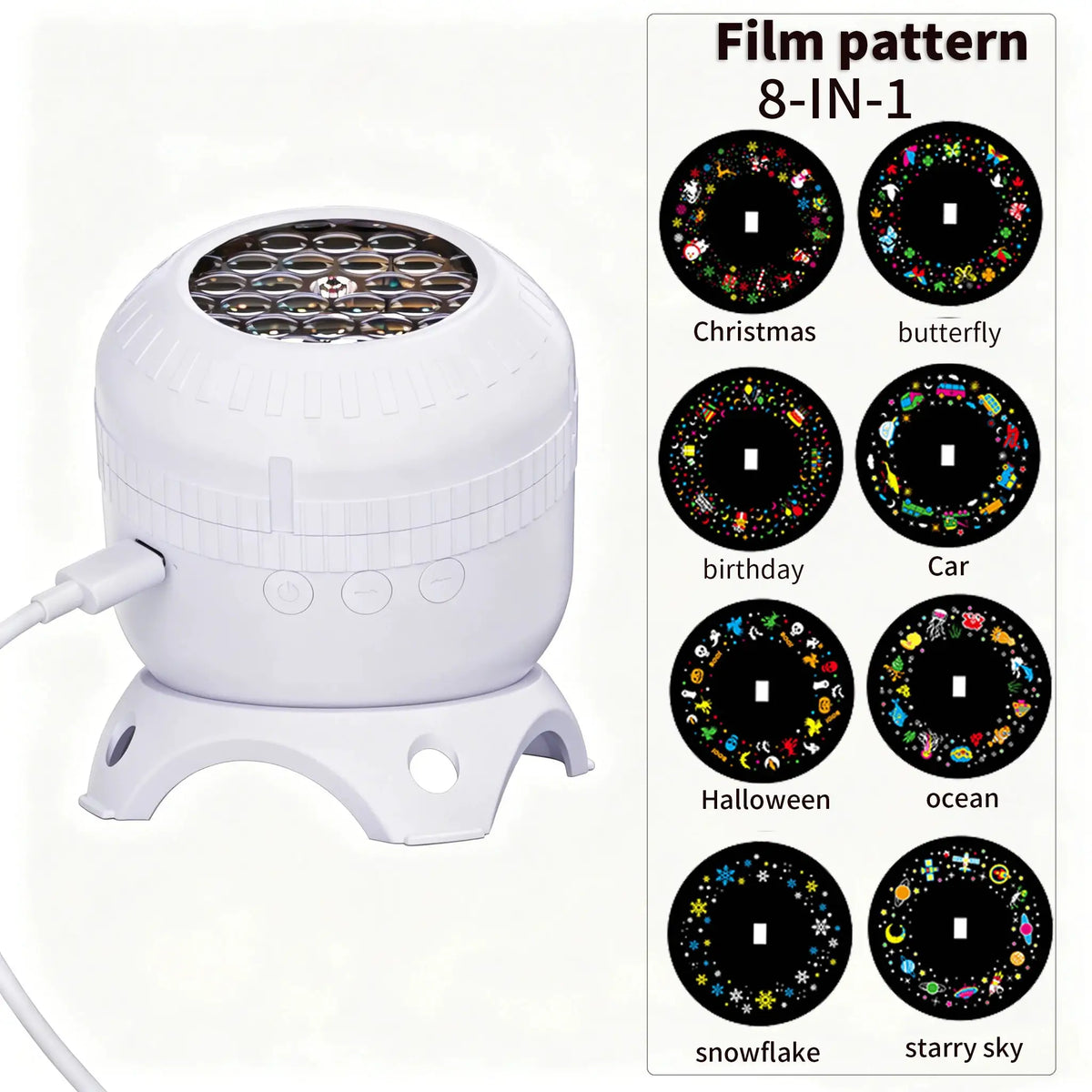 LED Projector Light | 8 In 1 | Dynamic Rotating | Indoor Decor