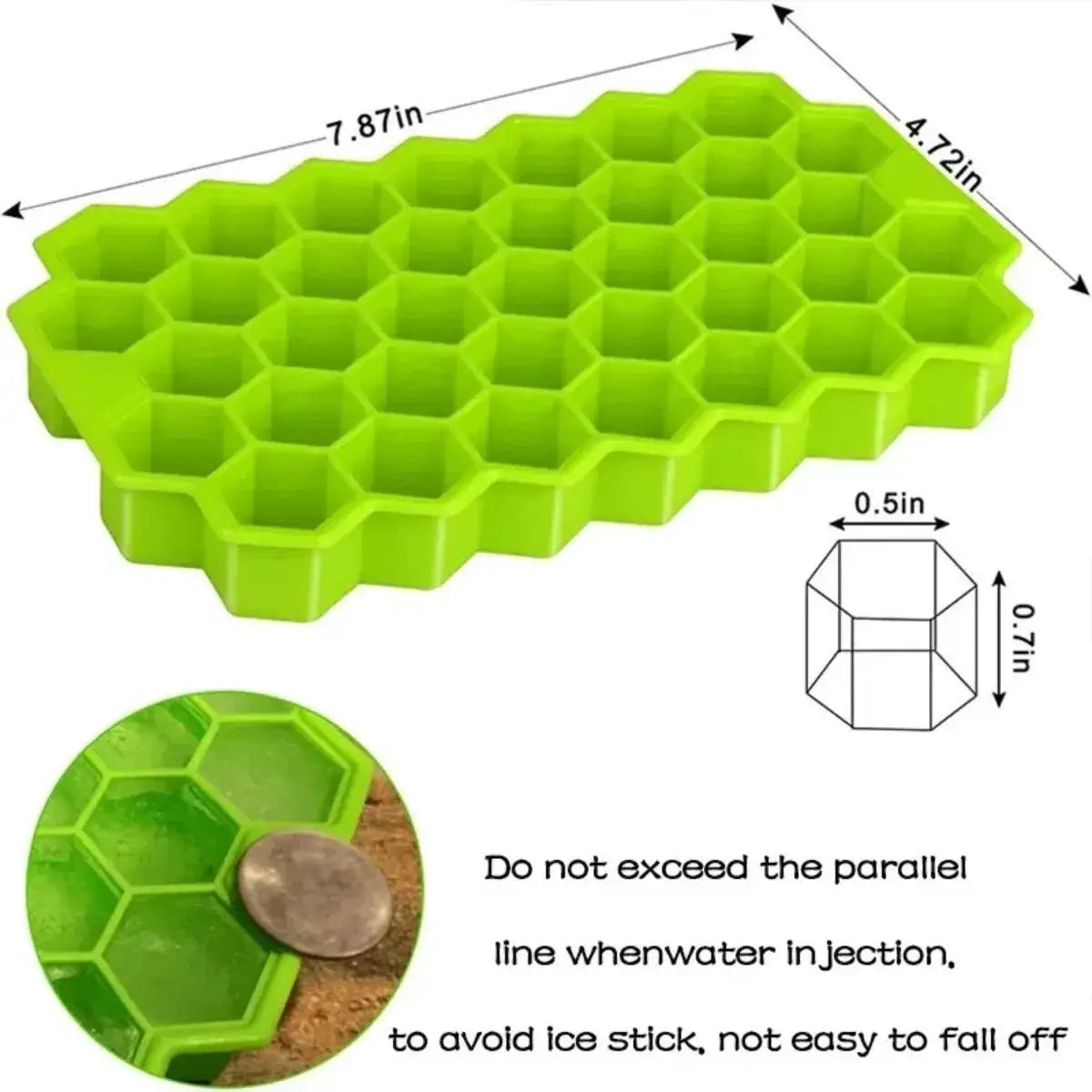 Honeycomb 37-Grid Ice Cube Tray, Silicone DIY Ice Mold (Lid Not Included) for Drinks, Cocktails & Kitchen Use from PriceLows™