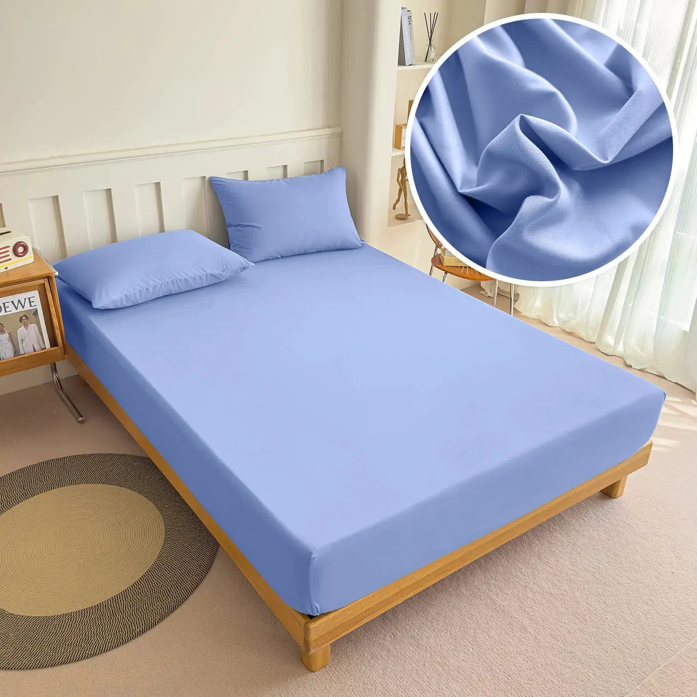 High Quality Fabric Fitted Sheet With Elastic Band Solid Color Mattress Sheet for King Queen Bed 150x200 180x200 200x220cm 1PC from PriceLows™
