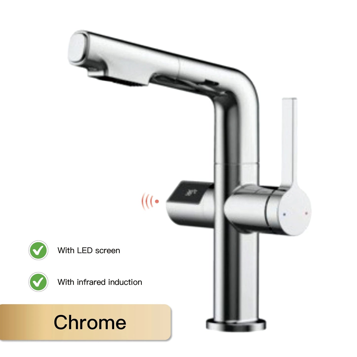 Kitchen Faucet | Digital Display | Gun Gray Brass | Two Function