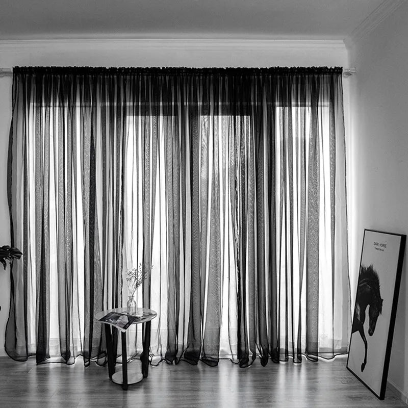 100x200cm 1PC Solid Color Sheer Curtain For Living Room Window String Curtains Bedroom Drape Panel Tulle Treatments from PriceLows™