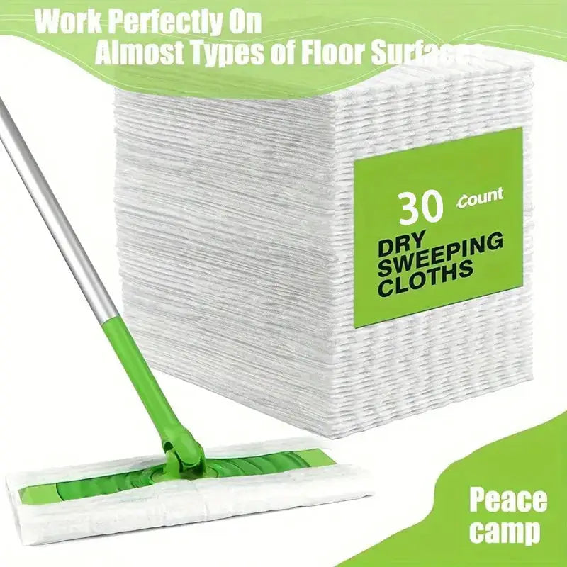 30/100PCS Disposable MicroFibre Electrostatic Floor Cloths Dust Removal Mop Paper Floor Cleaning Wipes for Flat Swivel Mop from PriceLows™