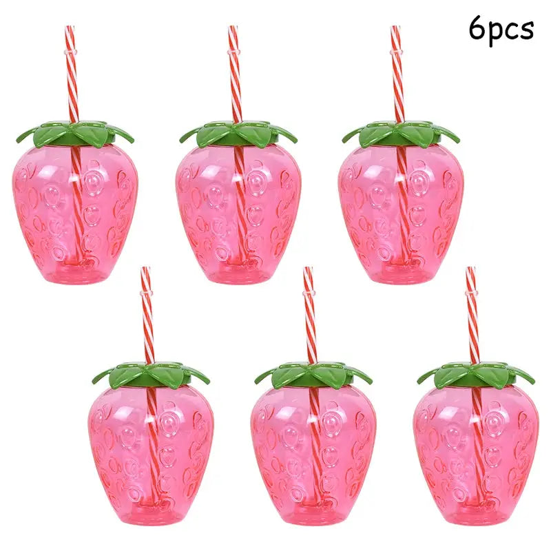 Hawaiian Party Tropical Drink Cup With Straw Pineapple Flamingo Summer Wedding