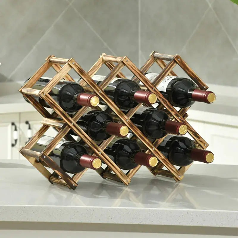 1PC can be stacked free-standing wine rack, very suitable for home bar display, multifunctional 3/5/10 bottle rack from PriceLows™