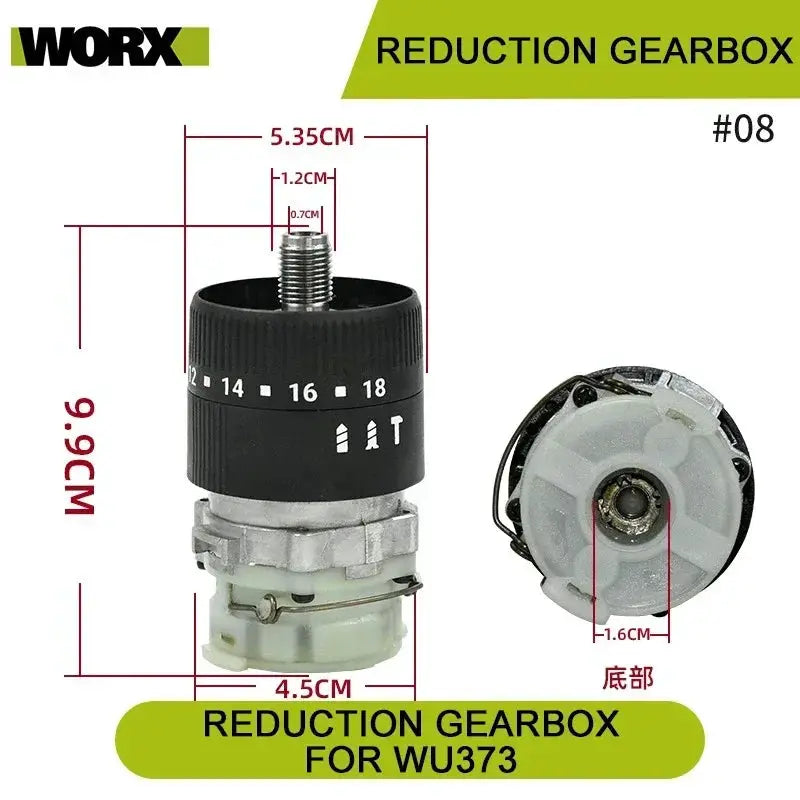 Orginal new Switch Driver motor reducer casing toothed wheel shell chuck parts for WORX WU373 Electric screwdriver from PriceLows™