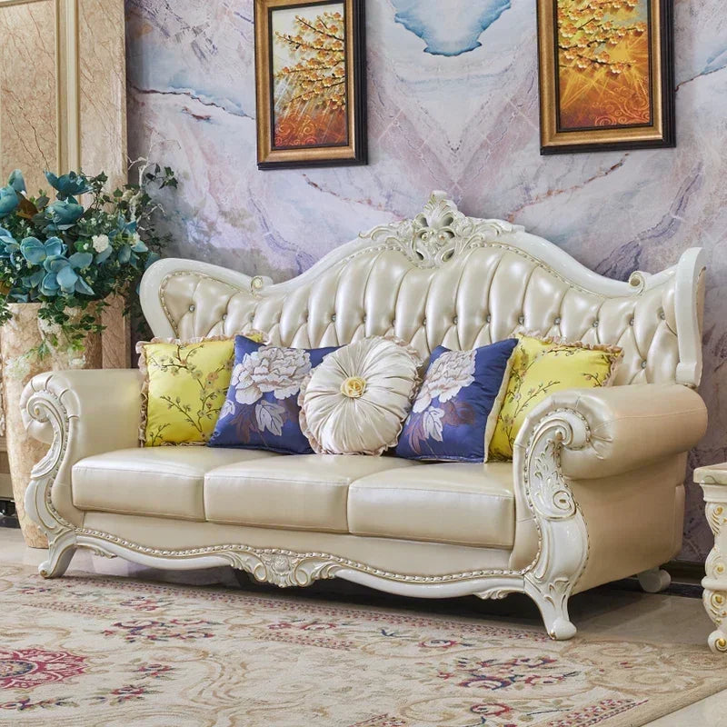 Leather Sofa | European Style | Solid Wood Frame | L-Shaped / U-Shaped
