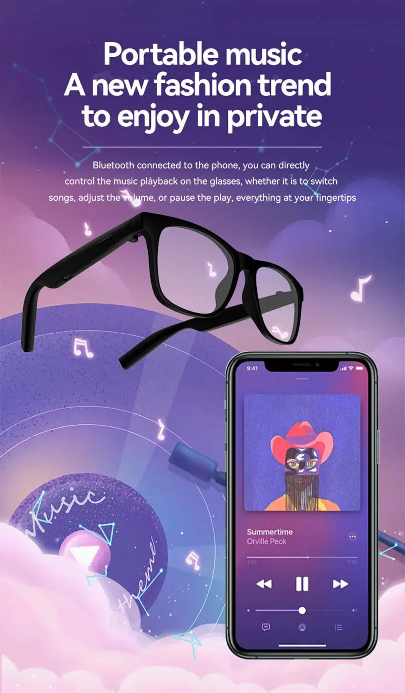Smart Glasses | 8K Camera | AI Translator with Touch Control | One Size