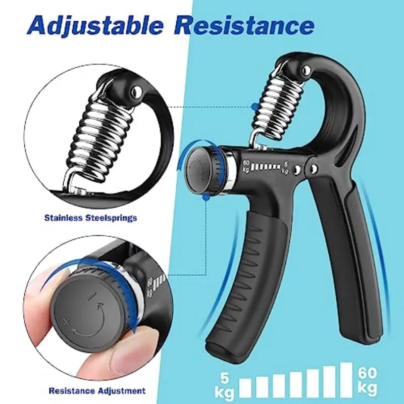 R Shaped Hand Grips | Adjustable Resistance | Wrist Rehab | Standard