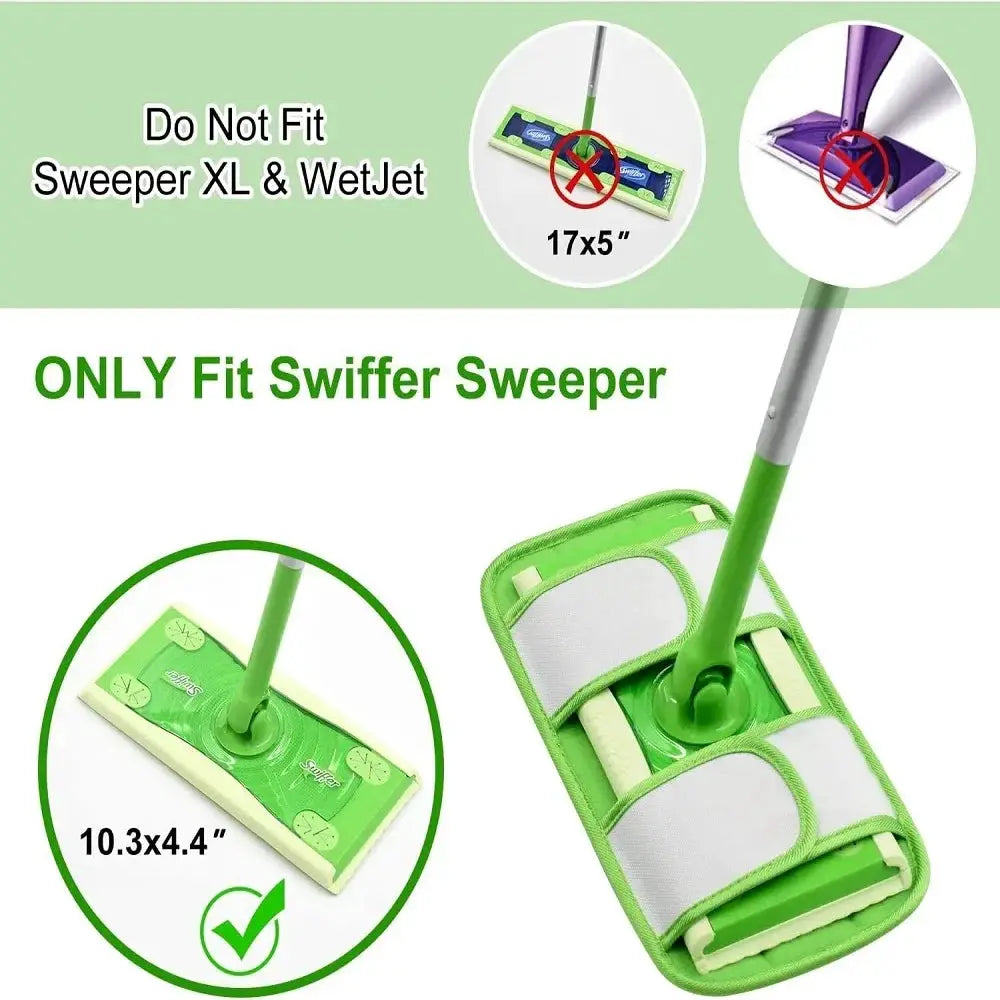 Microfiber Mop Pads For Swiffer Sweeper Mops Reusable Washable Floor Mop Pad Refills Multi Surface Wet & Dry Cleaning 12 inches from PriceLows™
