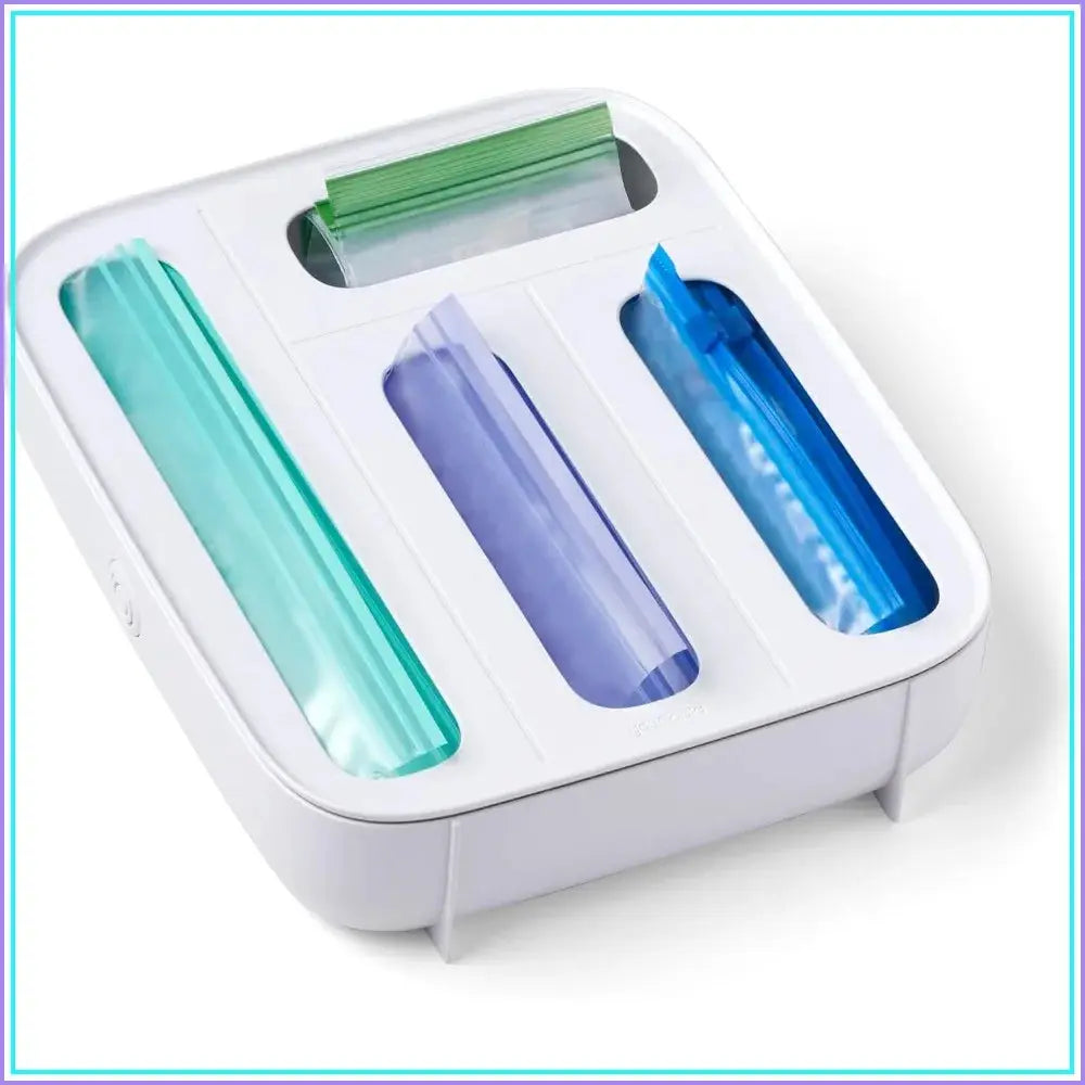 Sandwich Bag Organizer Drawer | 4-Slot | Plastic | White
