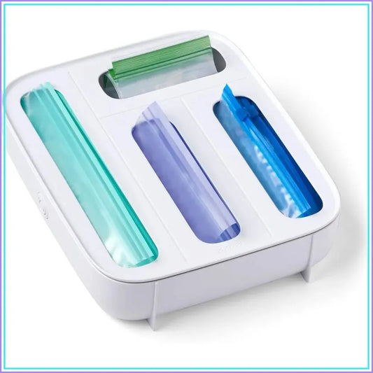 Sandwich Bag Organizer Drawer | 4-Slot | Plastic | White