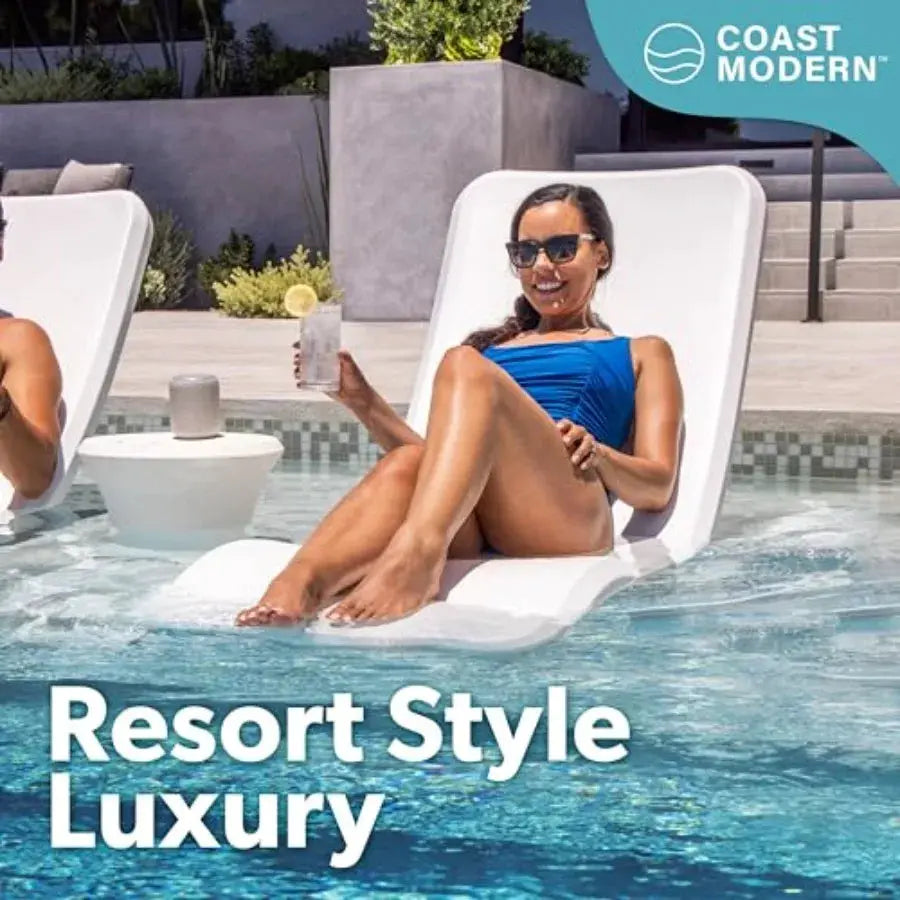Pool Lounge Chair | Waterproof Polyester Fabric | Pool Blue | One Size