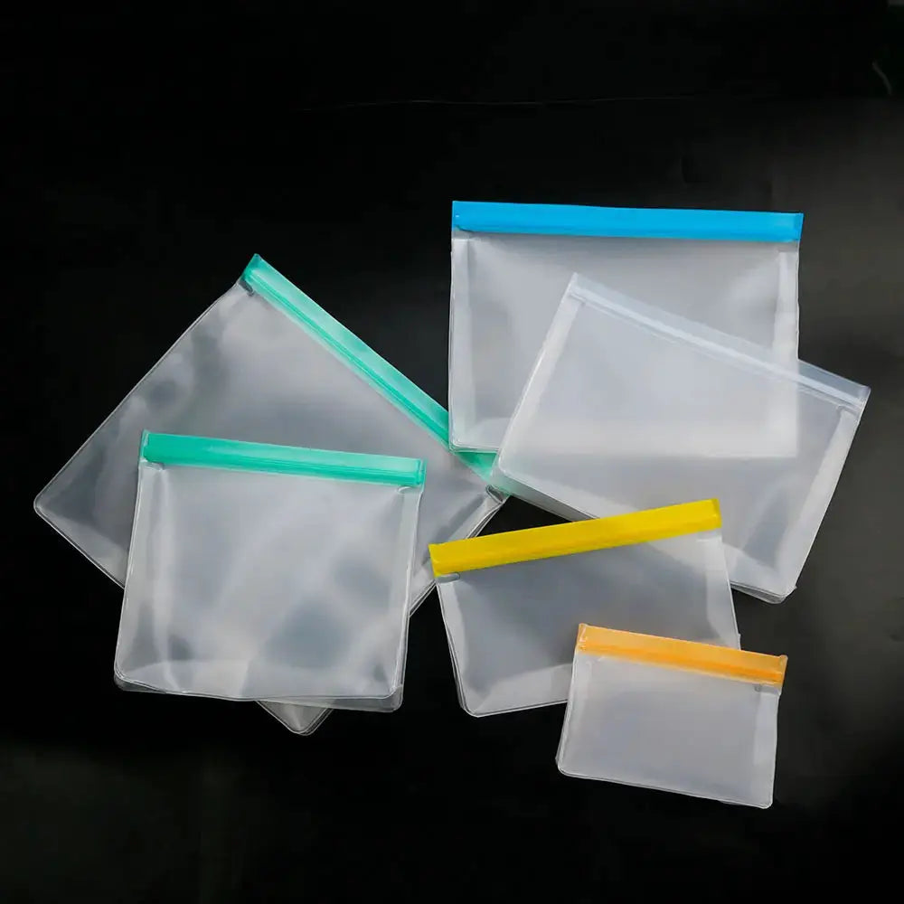 Reusable PEVA Food Bag | Leakproof | Stand Up Design | 15.5x12x5.5cm