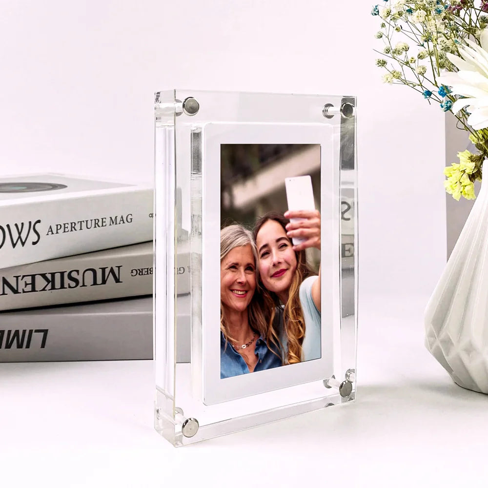 Cuttest Gift Acrylic Digital Photo Frame 5 Inch 1000mAh Vertical Display IPS Screen 2G Memory Battery Porta Retrato Digital from PriceLows™