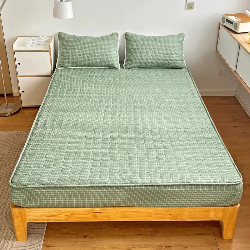 Quilted Fitted Mattress Cover | Anti Mite | Breathable Cotton | Queen King