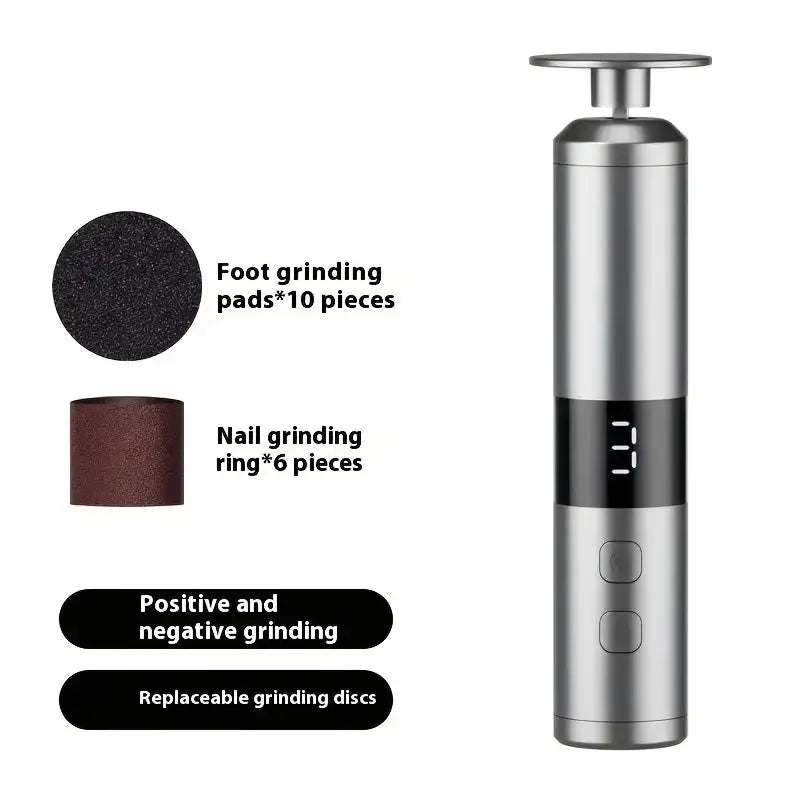 USB charging foot grinder, electric 2-in-1 foot grinder and nail grinder, foot and hand care, multifunctional foot beauty device from PriceLows™