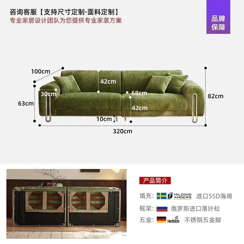 Fabric Sofa | Cream Chenille | Mid Century Style | Small Living Room from PriceLows™