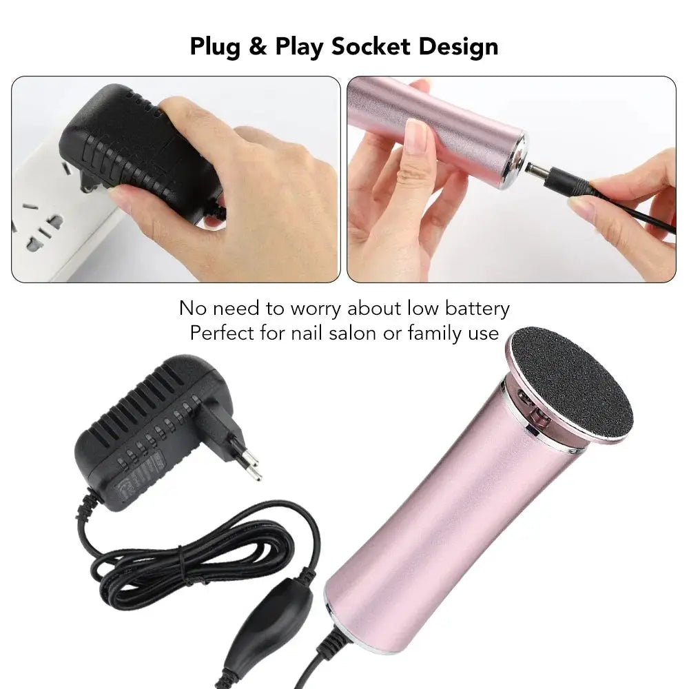 Electric Foot Callus Remover Foot Care File Leg Heels Remove Dead Skin Pedicure Tool Set Foot Grinder & Replacement Sandpaper from PriceLows™