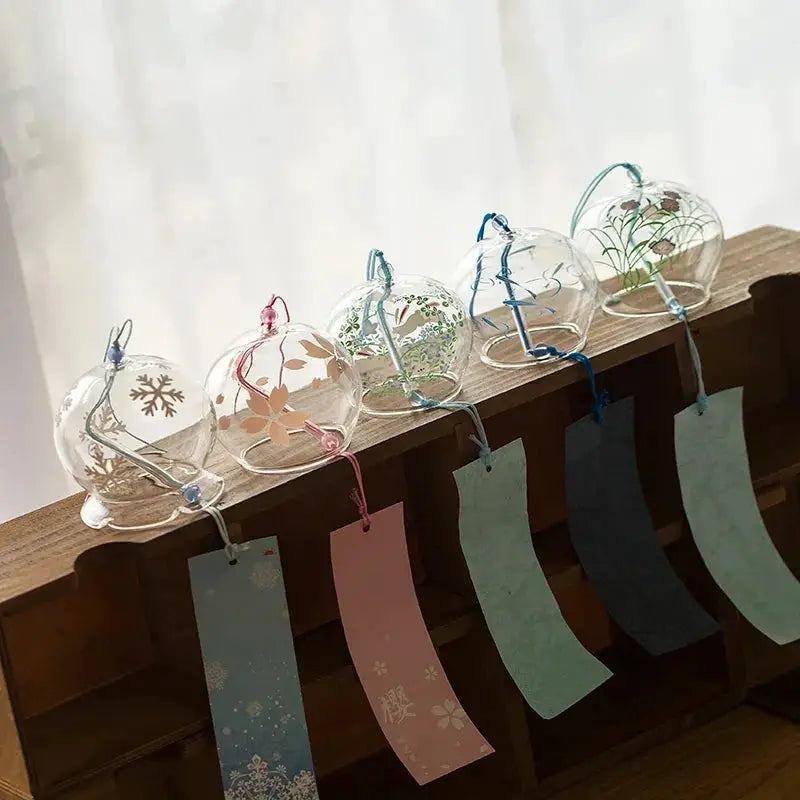 Japanese Sakura Glass Wind Chime Cherry Blossom Wind Bell Korean Kawaii Room Decor Hanging Decor Wind Chimes Outdoor 후우링 from PriceLows™