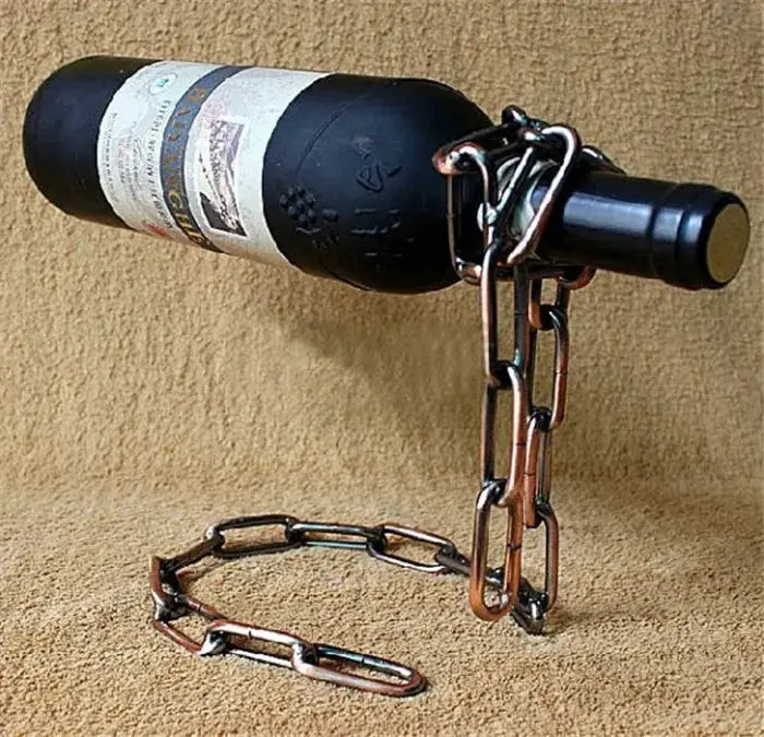 Floating Wine Bottle Holder - Magic Steel Chain Wine Rack for Suspended Display - Holds Any Long-Neck Wine Bottles from PriceLows™