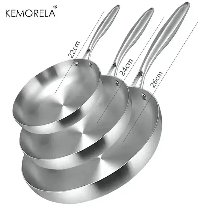 Frying Pan Set | 304 Stainless Steel | Non-Stick Coating | 22/24/26/28 cm