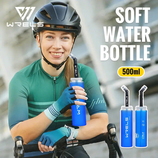 WRELS Sports TPU Collapsible Soft Water Bottle Hydration Pack Soft Flask Folding Water Bottles BPA-Free Sports Running Bottle from PriceLows™