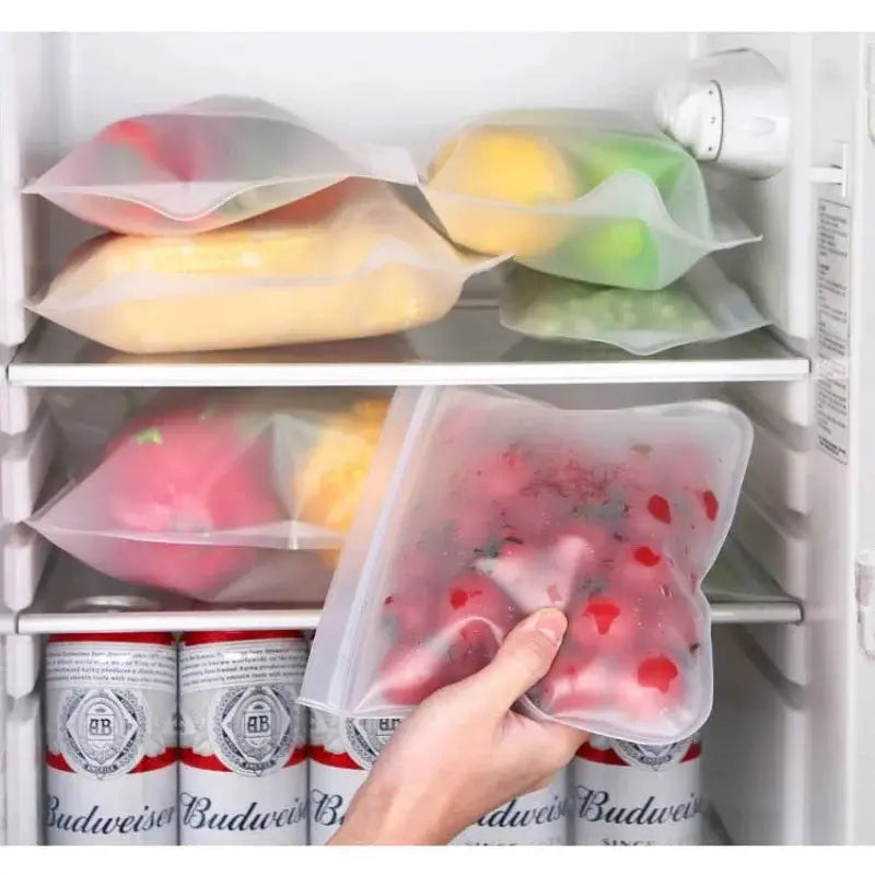 Silicone Food Storage Bags | Leakproof | Stand Up Zip Seal | Multiple Sizes